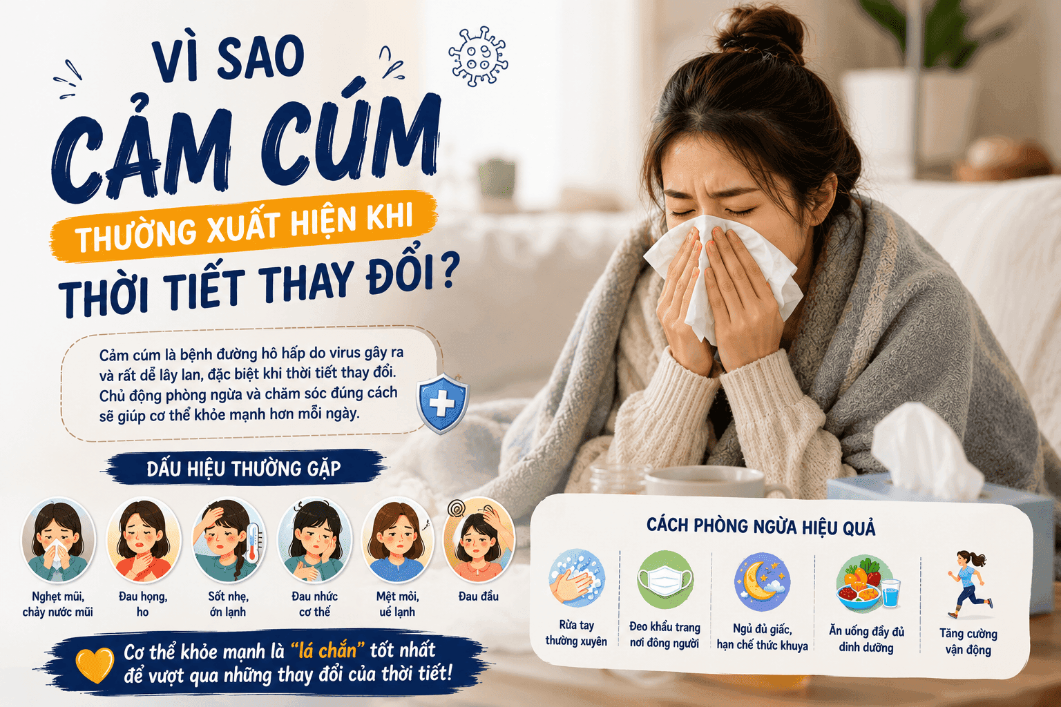 Vì Sao Cảm Cúm Thường Xuất Hiện Khi Thời Tiết Thay Đổi?