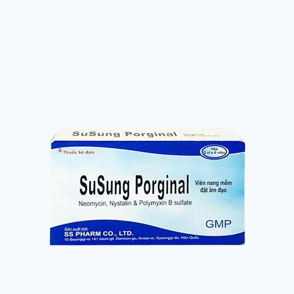 Viên đặt âm đạo susung porginal ss pharm (Hộp 12 viên)