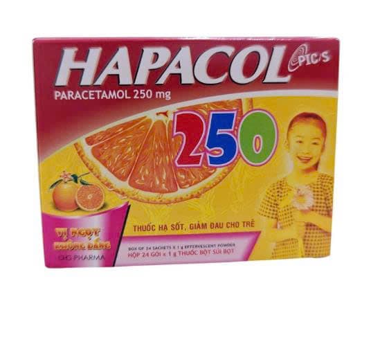 Hapacol 250 DHG (Hộp 24 gói x 1 gram)