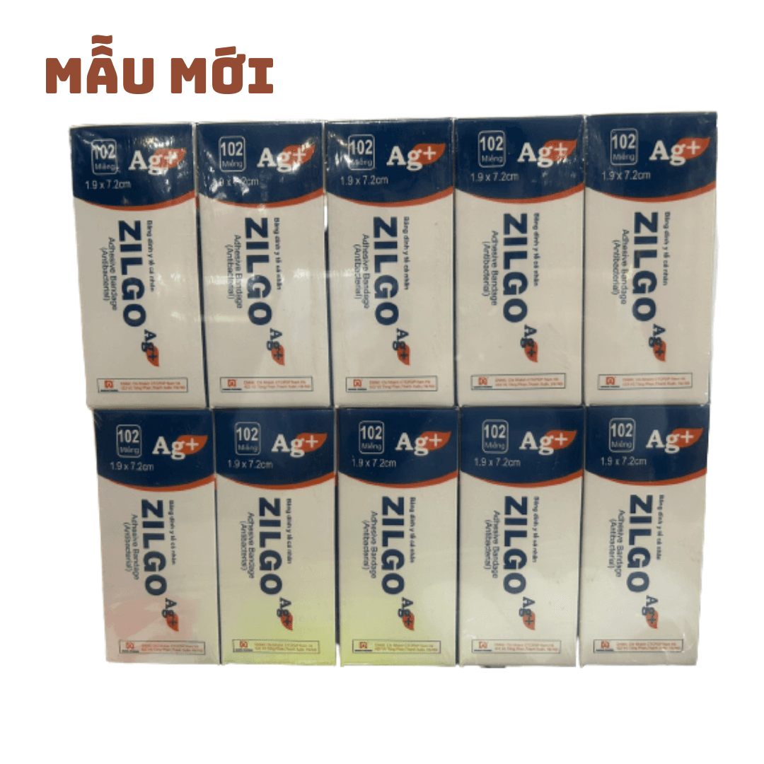 Băng cá nhân bản nhỏ zilgo 1.9x7.2cm Zhejiang Kanglidi (Lốc/10 Hộp/102 Miếng)