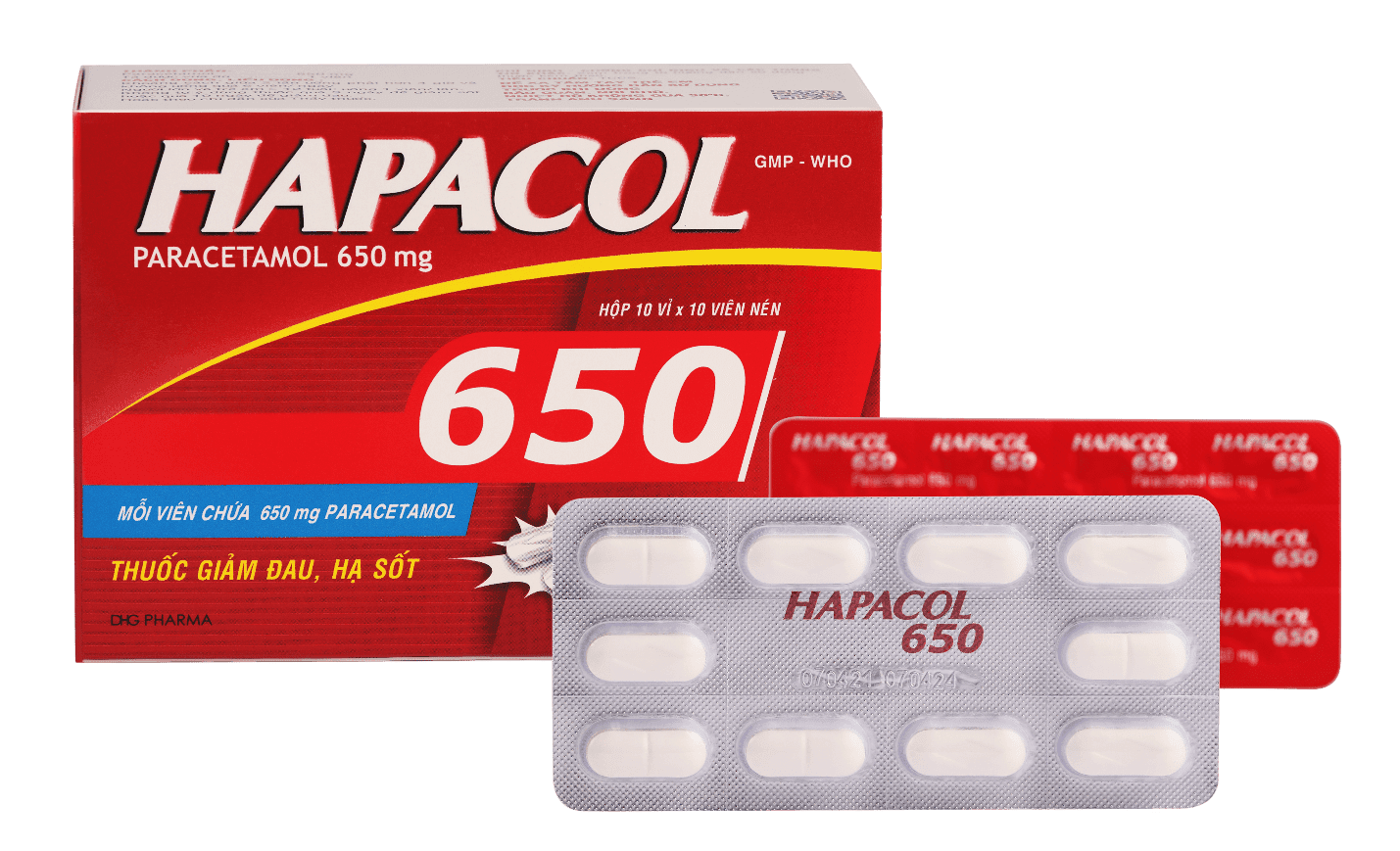Hapacol 650 DHG (Hộp/100 viên nén)