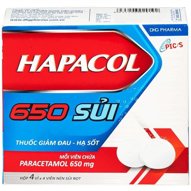 Hapacol Sủi Paracetamol 650mg DHG (H/16V)
