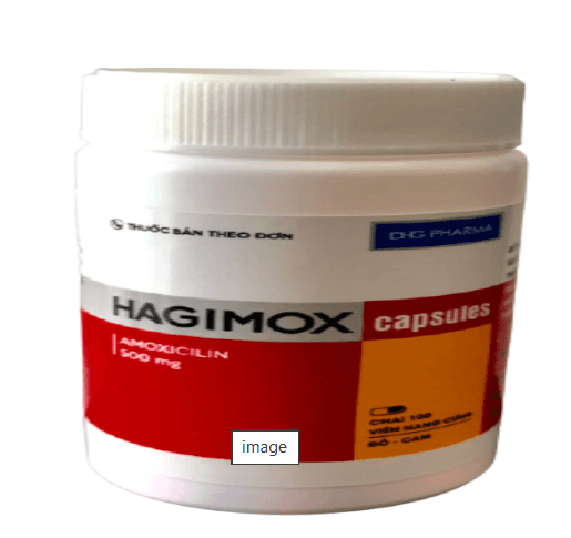 Hagimox 500mg capsules amoxicilin DHG (C/100V) (đỏ-cam)