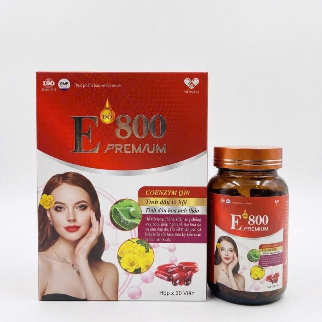 Thực phẩm bảo vệ sức khỏe E ĐỎ 800 PREMIUM( Hộp 30 viên)