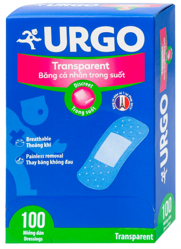 Băng cá nhân trong suốt (Urgo Transparent 100's)