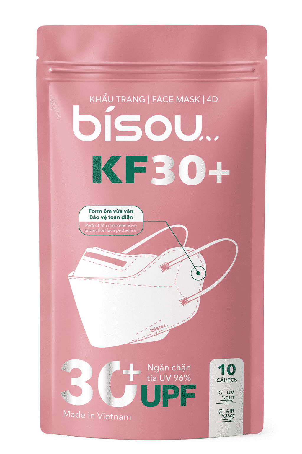 Khẩu trang cao cấp KF30 màu trắng hiệu Bisou